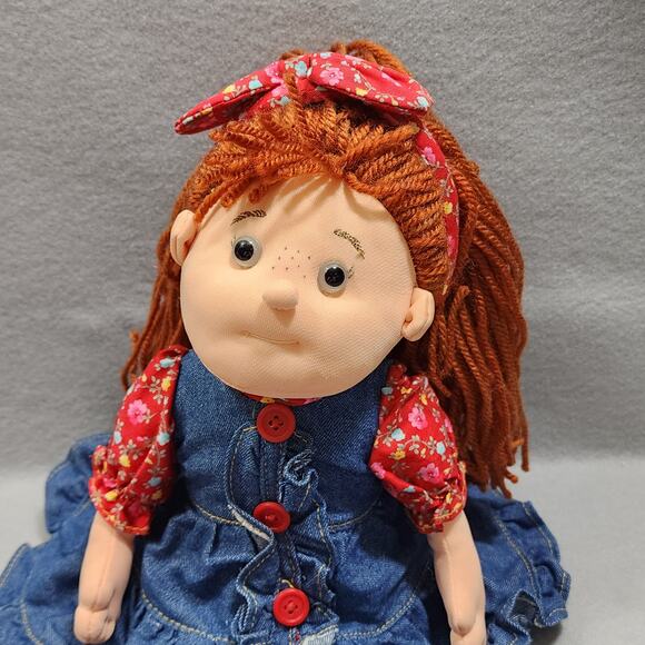 Ty Beanie & Fine Toy Soft Sculpted Plush Dolls Face Body Curly Red Haired Denim - Picture 11 of 16